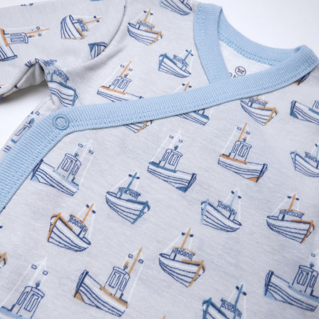 HonestBaby unisex-baby 3-pack Long Sleeve Side-snap Kimono Bodysuits Organic Cotton for Infant Baby Boys, Girls, Unisex