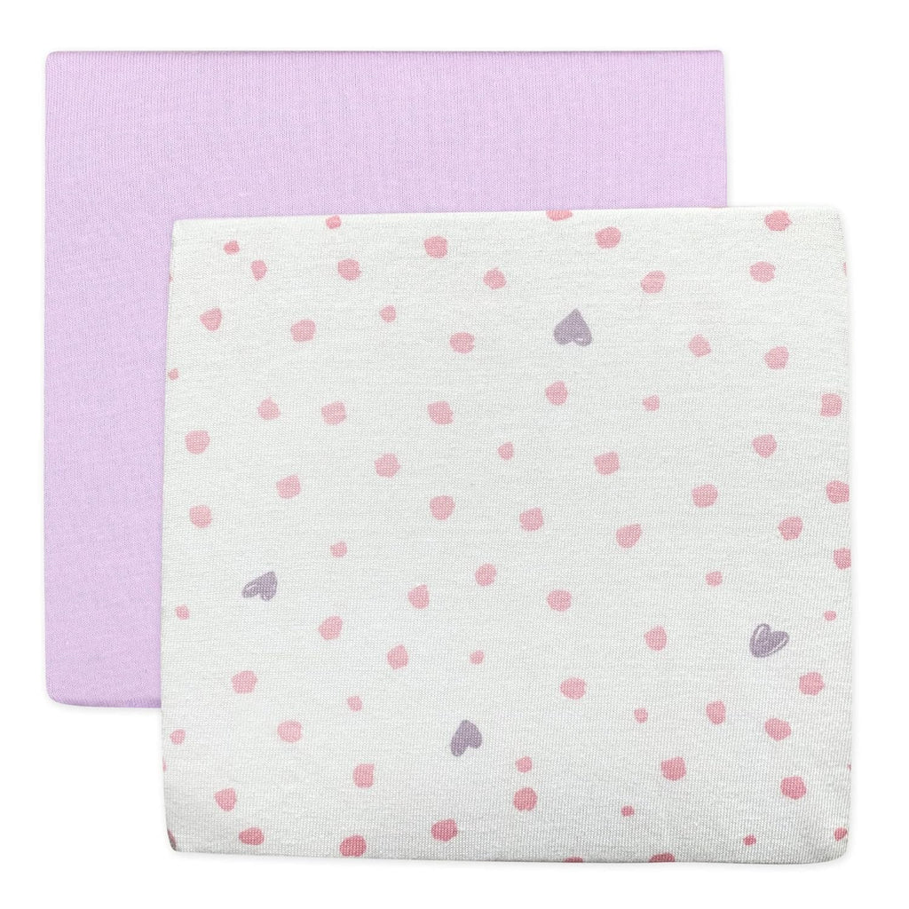 HonestBaby Organic Cotton Changing Pad Covers (Set of Two), Love Dot, One Size