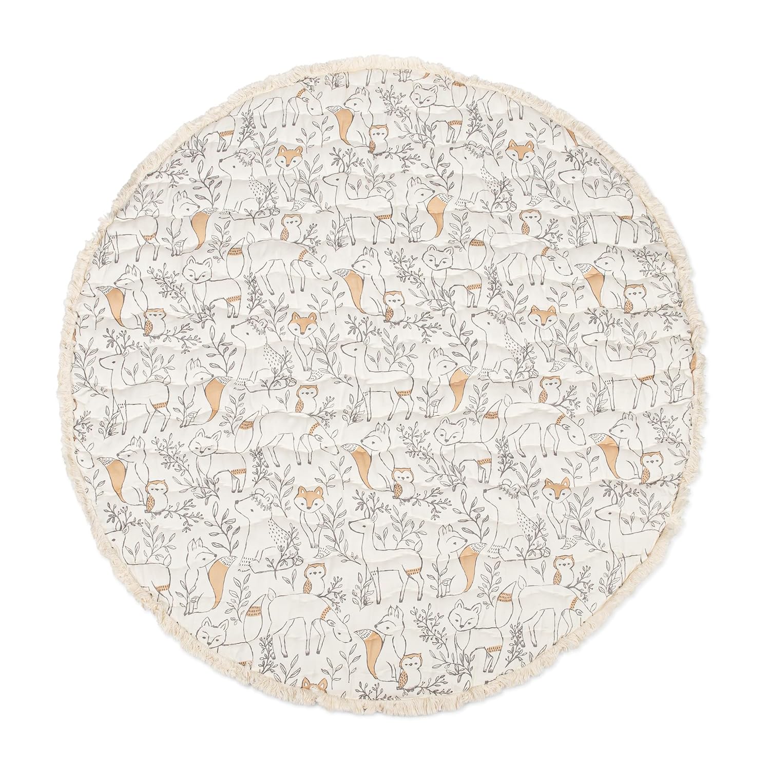 Crane Baby Baby Activity Mat, Woodland Animal Nursery Decor, Reversible Infant Play Mat for Tummy Time and Floor Activities, Infant Play Mat, 40" X 40"