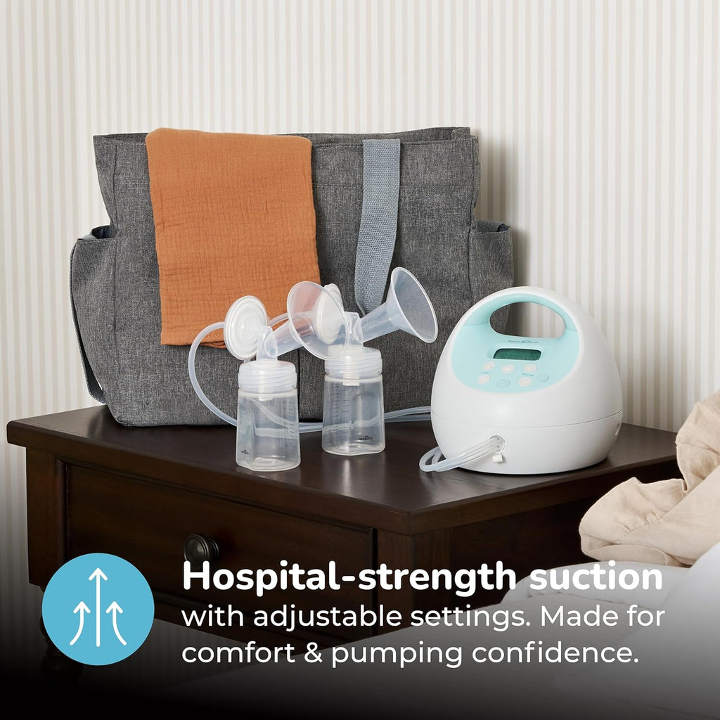 Spectra Baby S1 Plus Premier Rechargeable Breast Pump with Grey Tote Premium Accessory Kit - 24 mm