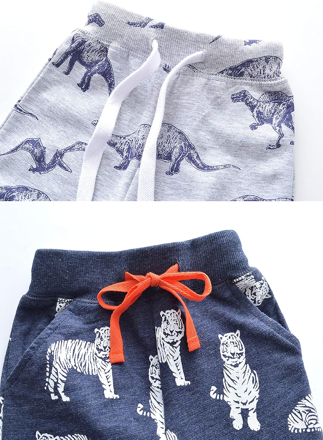 HUAER& Baby Boy's Jogger Pants Dinosaur Car Drawstring Elastic Sweatpants