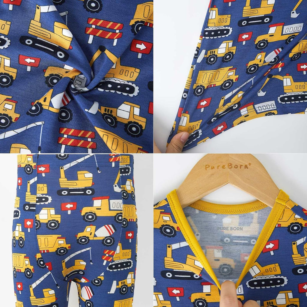 pureborn Baby Toddler Kids Viscose from Bamboo Pajamas Set Pjs 2pcs 18M-8Y