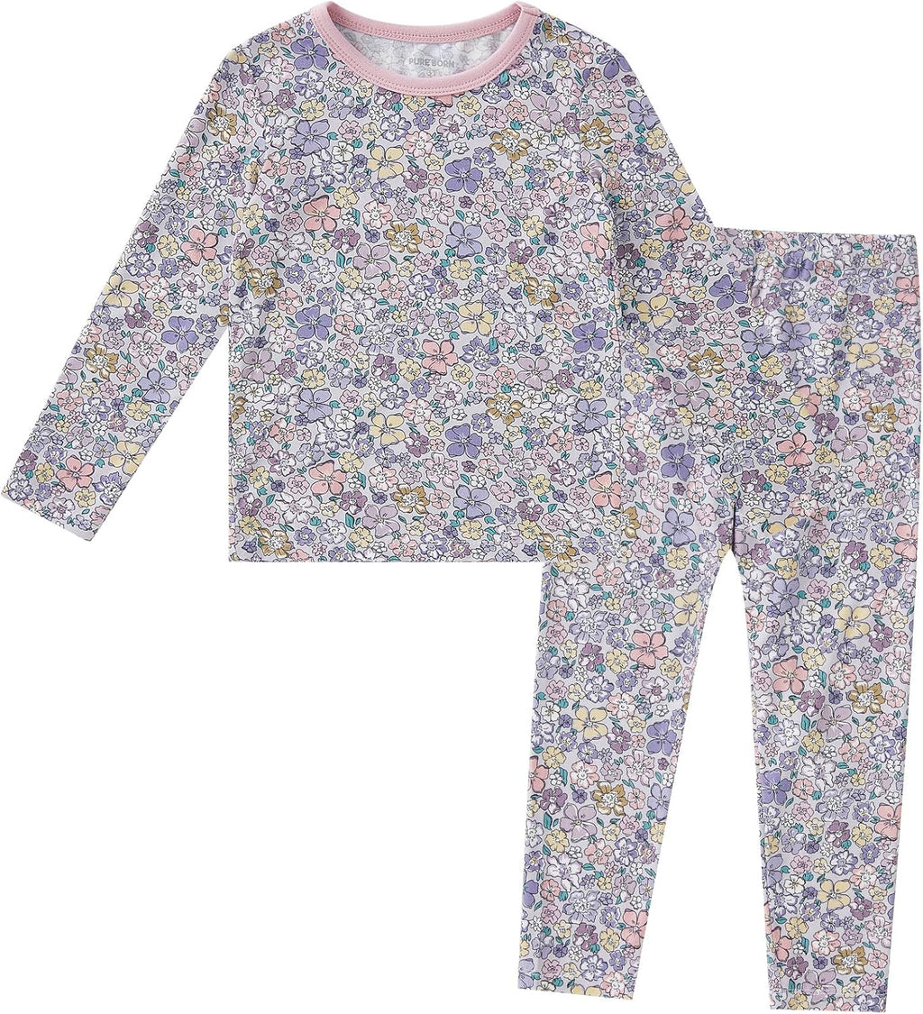 pureborn Baby Toddler Kids Viscose from Bamboo Pajamas Set Pjs 2pcs 18M-8Y