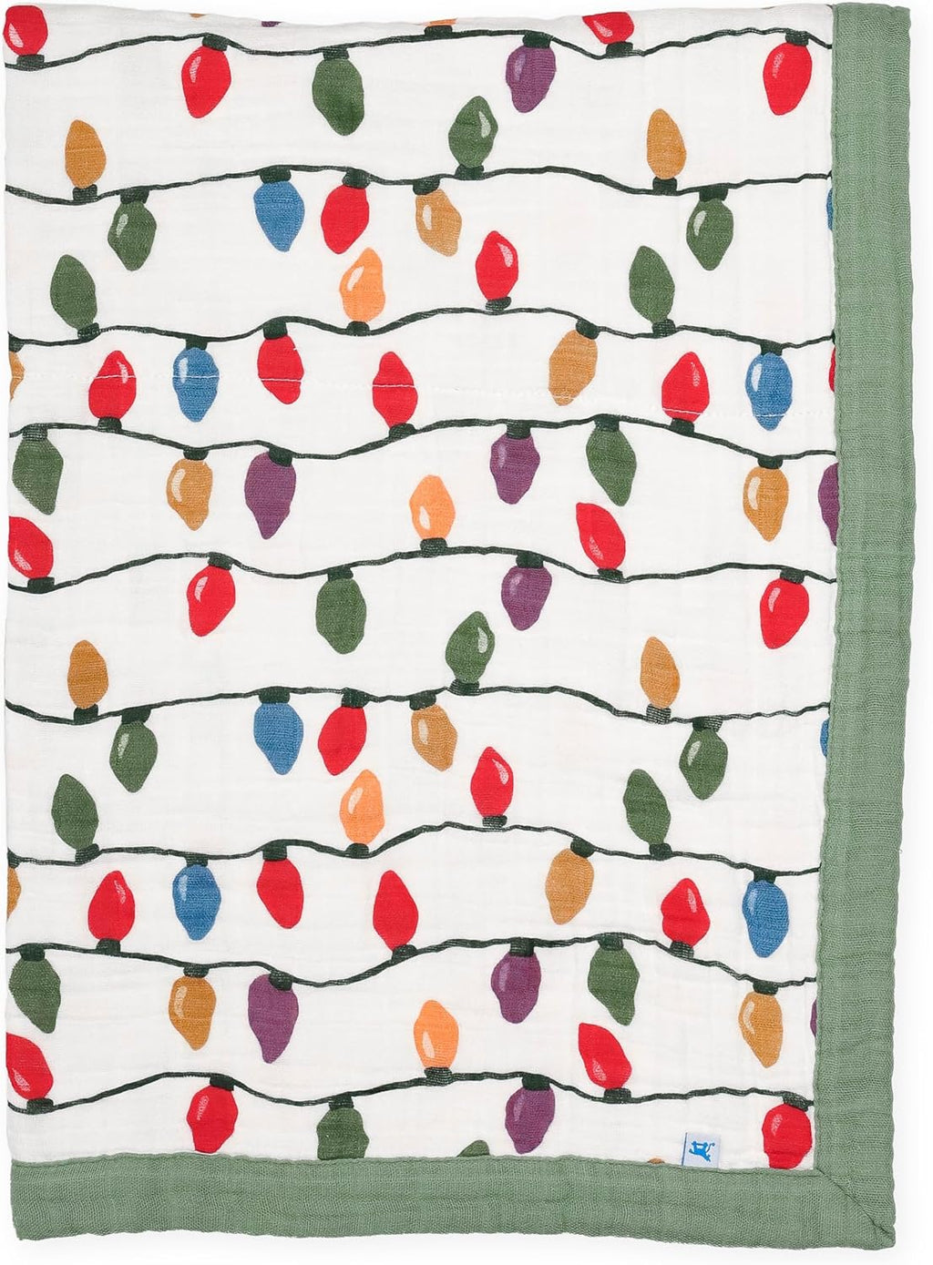 Little Unicorn Christmas Bulbs Cotton Muslin Quilt Receving Blanket | 100% Cotton | Super Soft | Babies and Toddlers | 30" x 40" | Machine Washable