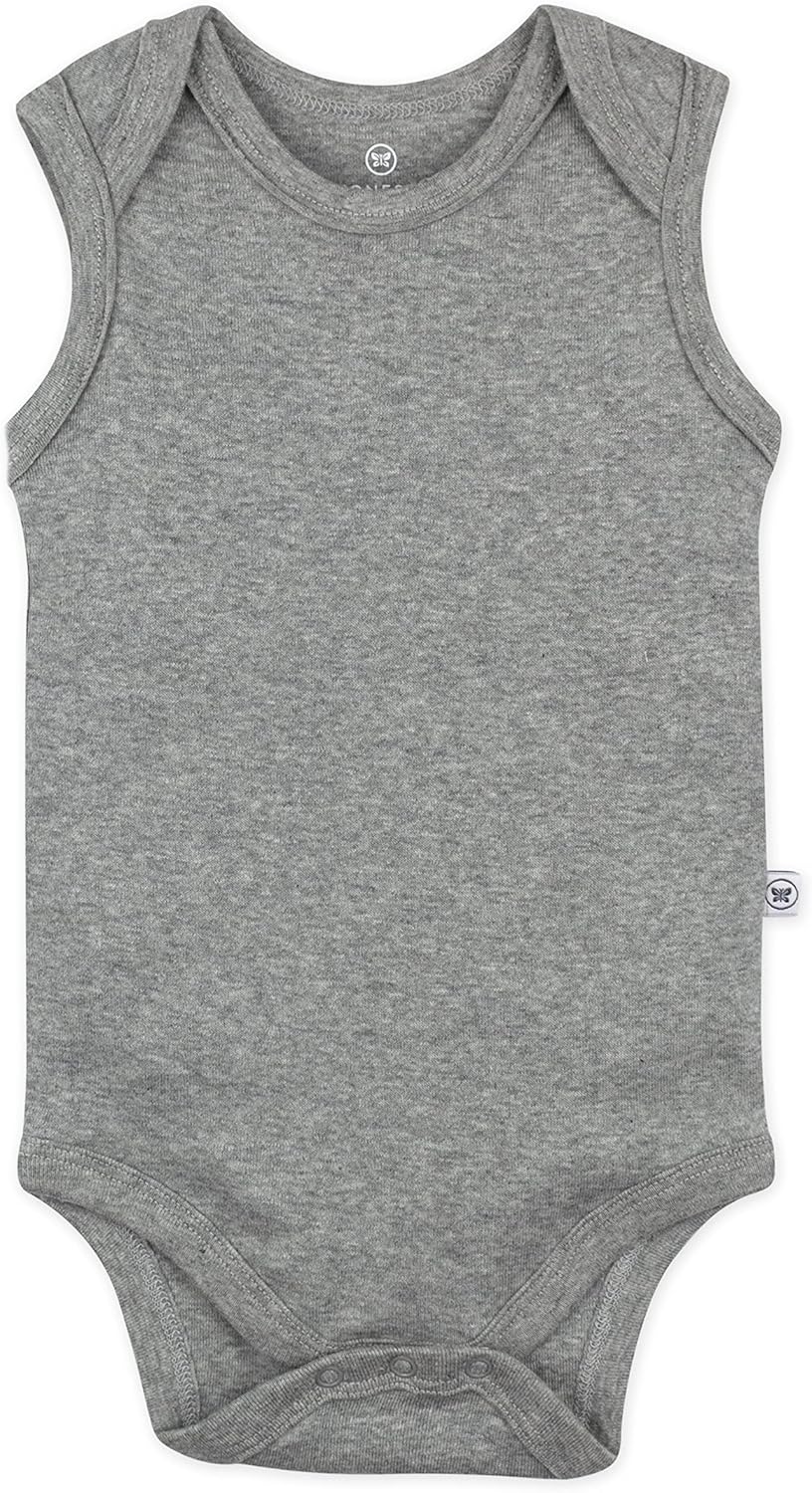 Sleeveless Bodysuits One-piece 100% Organic Cotton for Baby Boys, Girls, Unisex