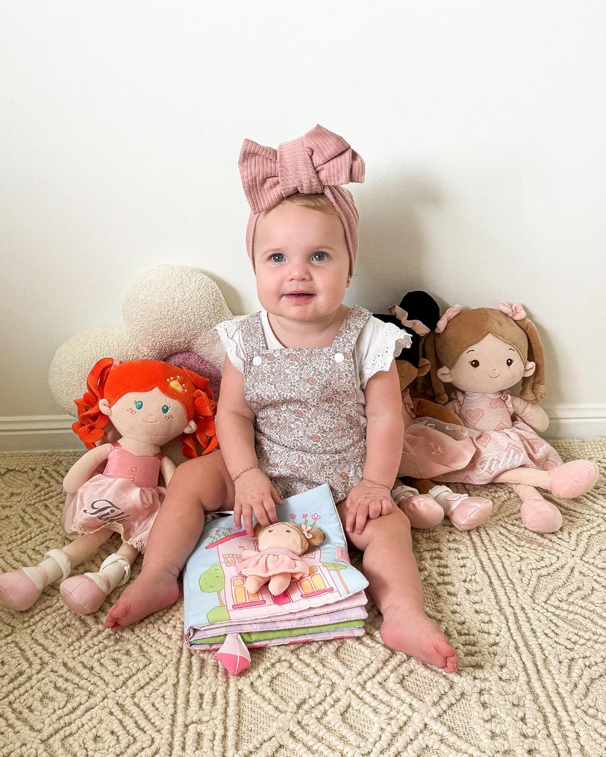 Interactive Sensory Soft Cloth Book, Educational Crinkle Quiet Activity Busy Book for Babies,Toddler Travel Toy Gift for 1-3 Year Old Boys and Girls (A Berry Special Day)-Tanned