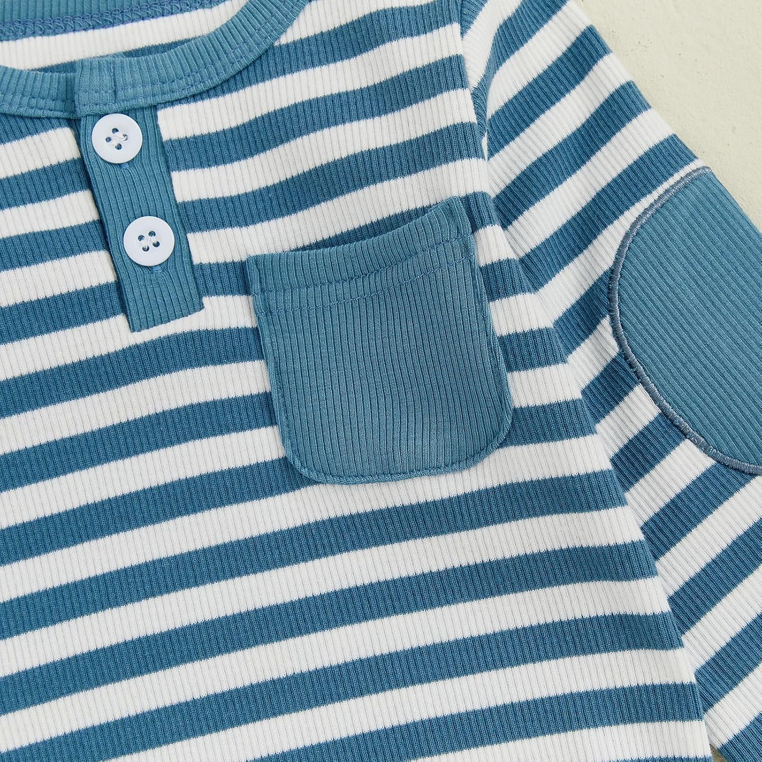 fhutpw Baby Boy Clothes 3 6 12 18 Months Ribbed Knitted Long Sleeve Romper and Pants Sets Newborn Fall Splicing Color Outfits