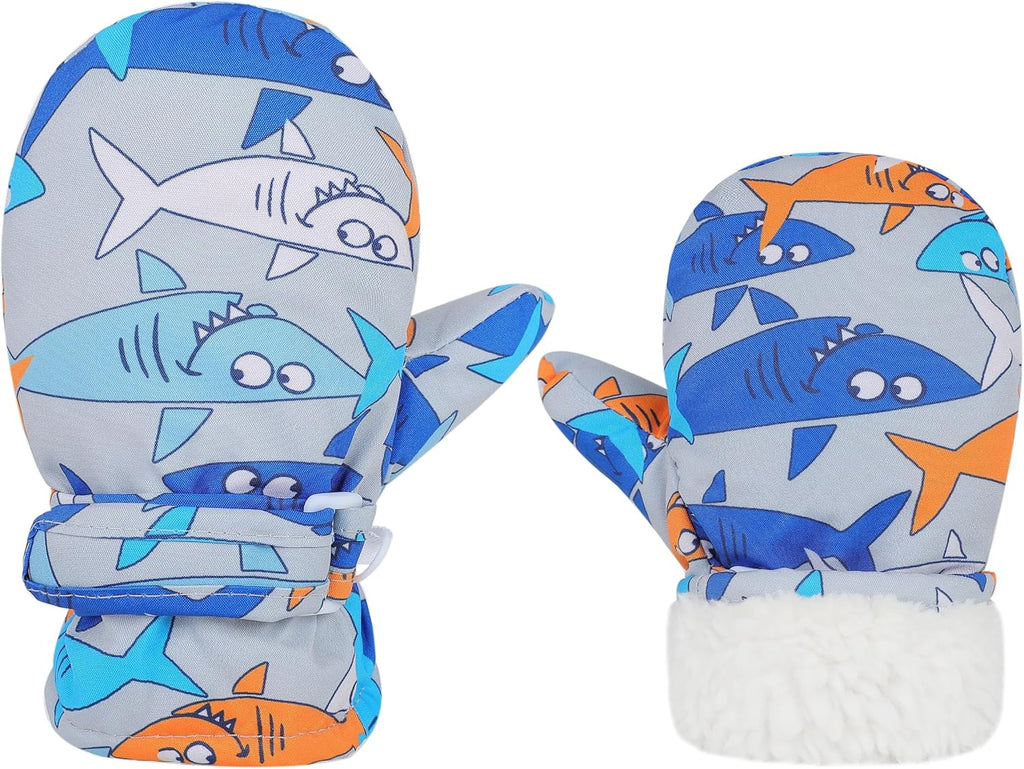 Toddler Gloves Kids Mittens Winter Warm Lined Fleece Gloves Waterproof Snow Baby Mitten for Boys Girls