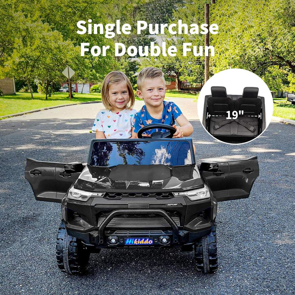 24V 2 Seater Ride on Toy for Big Kids, Electric SUV Kids Car to Drive w/Parent Remote, 2WD/4WD Switchable - Black