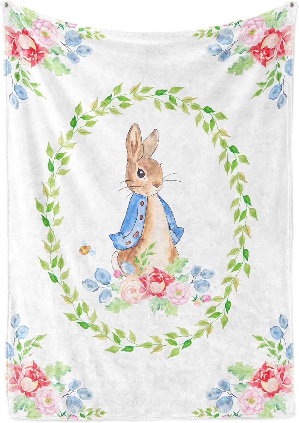 UNIQUE Rabbit Ultra Soft Fleece Baby Blanket 30x40in, Cute Rabbit Baby Blanket, Gender Neutral