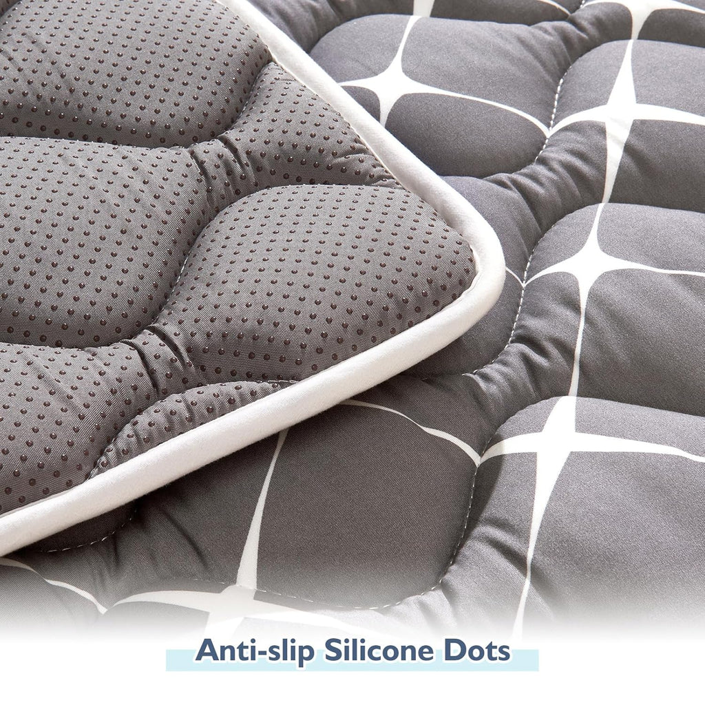 Vibe Bear High-Density Foam Baby Play Mat, 47x47 Inches Thicken One-Piece Comfortable and Soft Baby Playmat, Non Slip Washable Floor Mat for Infants, Toddlers