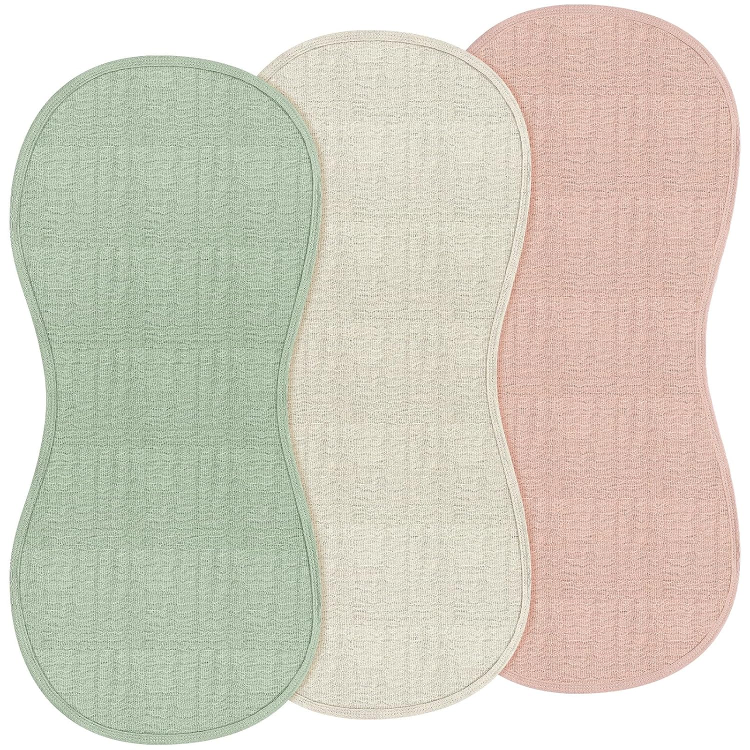 3 Pcs Changing Pad Liners Fits in Peanut Shape Changing Pad Waterproof Diaper Mats Organic Cotton Peanut Mats are Warm on a Baby's Back, Washable Reusable(Fresh Style,Green)