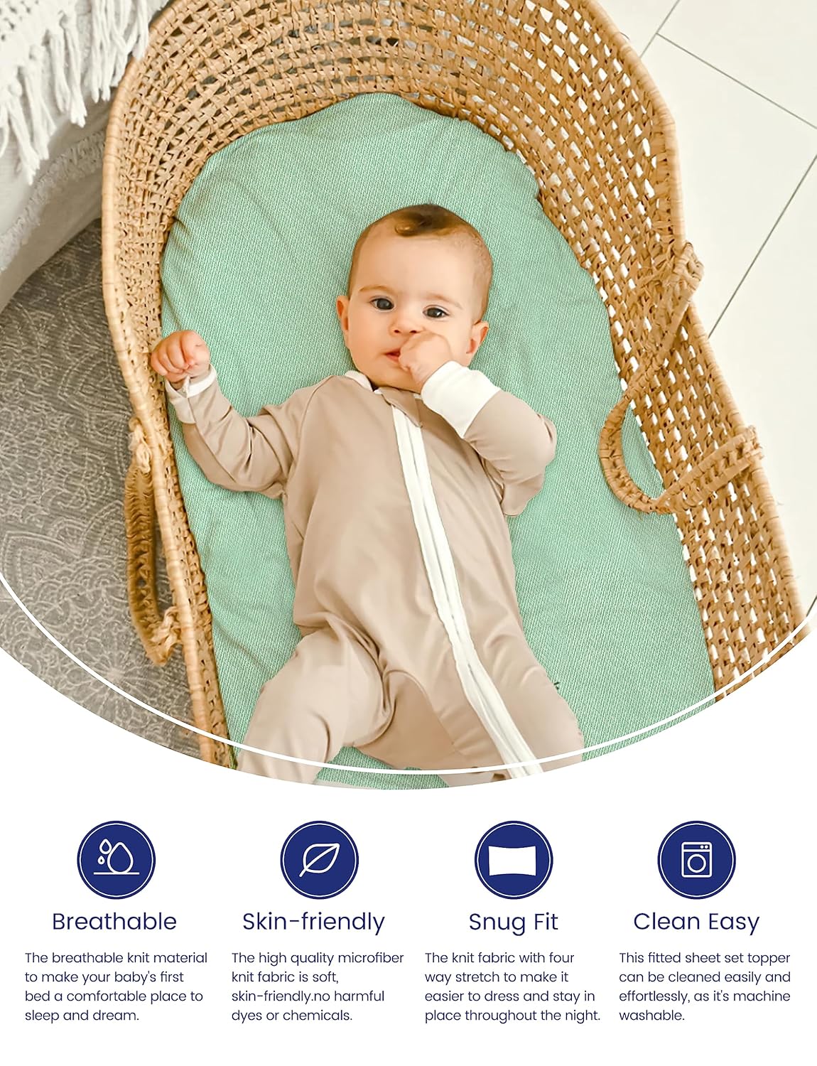 TotAha Green Changing Pad Cover, Ultra Soft Boho Diaper Changing Table Covers for Girls Boys, Botanical Leaf Changing Pad Sheets Neutral, Comfy and Breathable, 5'' Deep Pocket