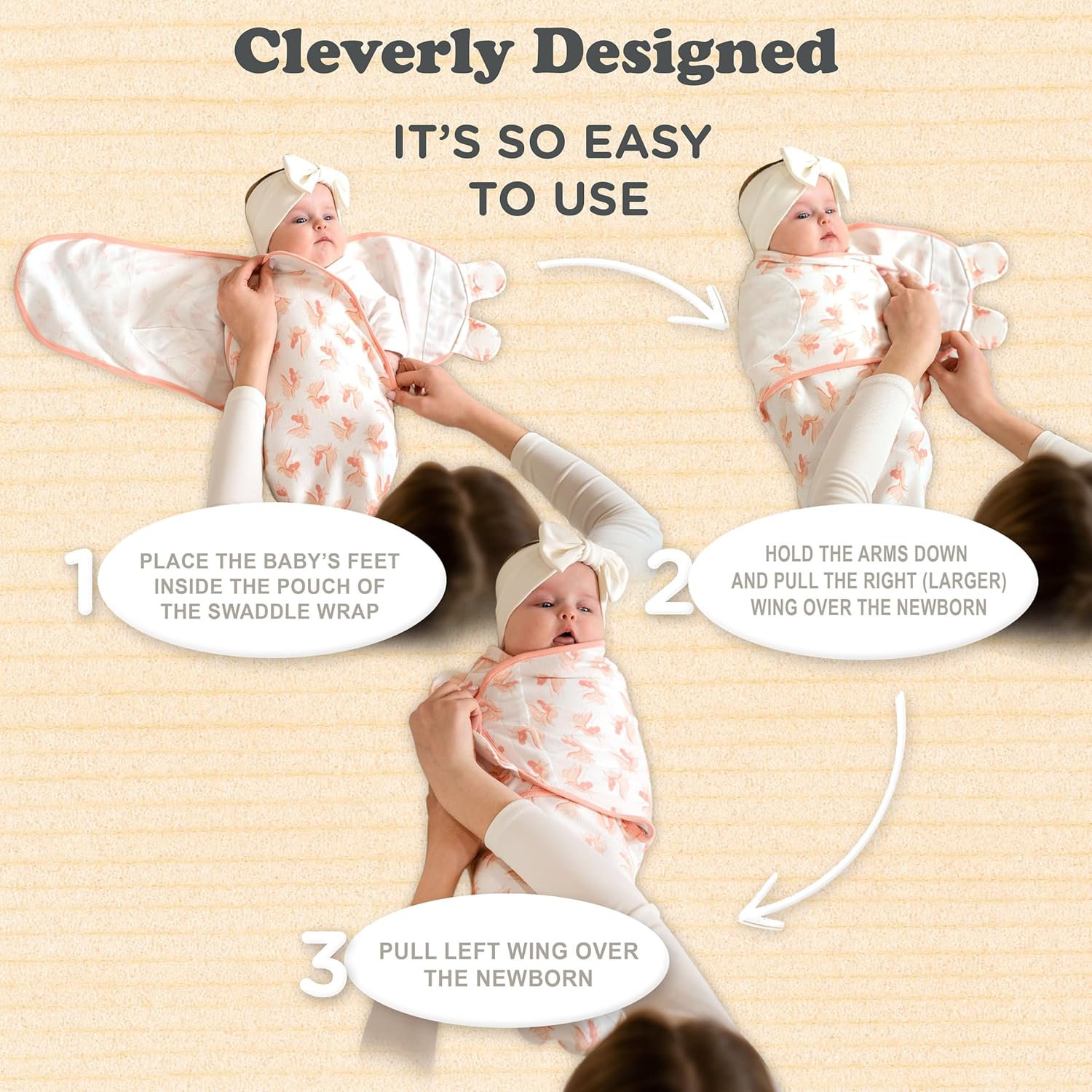 Bublo Baby Swaddles for Newborns – 3-Pack Infant Swaddles 0-3 Months – Adjustable Newborn Swaddle Sleep Sack – Soft Organic Cotton Baby Wrap for Safe & Cozy Sleep