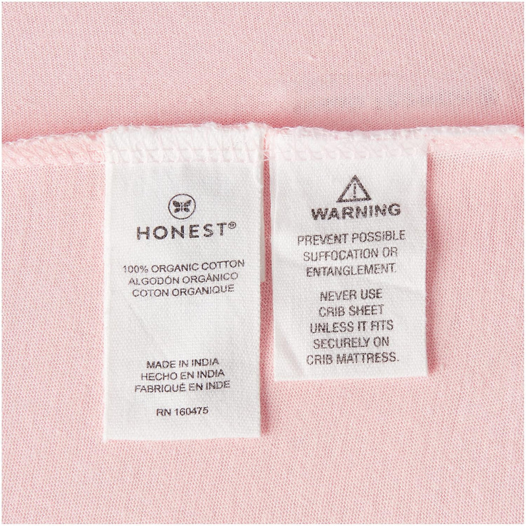 HonestBaby Girls Organic Cotton Changing Pad Cover, Pink Salt, One Size