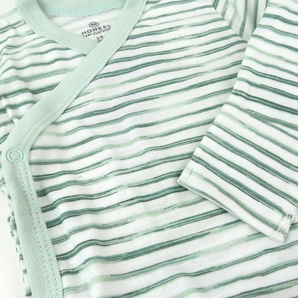 HonestBaby unisex-baby 3-pack Long Sleeve Side-snap Kimono Bodysuits Organic Cotton for Infant Baby Boys, Girls, Unisex