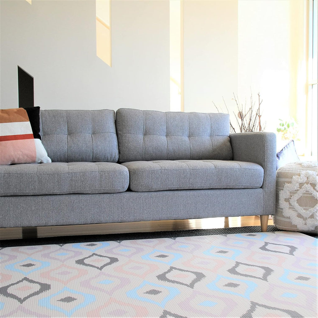 Cushmat Stylish Reversible Foam Play Mat (Large, Luxe NAT - Sage Grey Star) - Soft, Waterproof, Durable Play mat for Infants, Babies, Toddler, Kids & Grownup - 6.5ft x 4.5ft