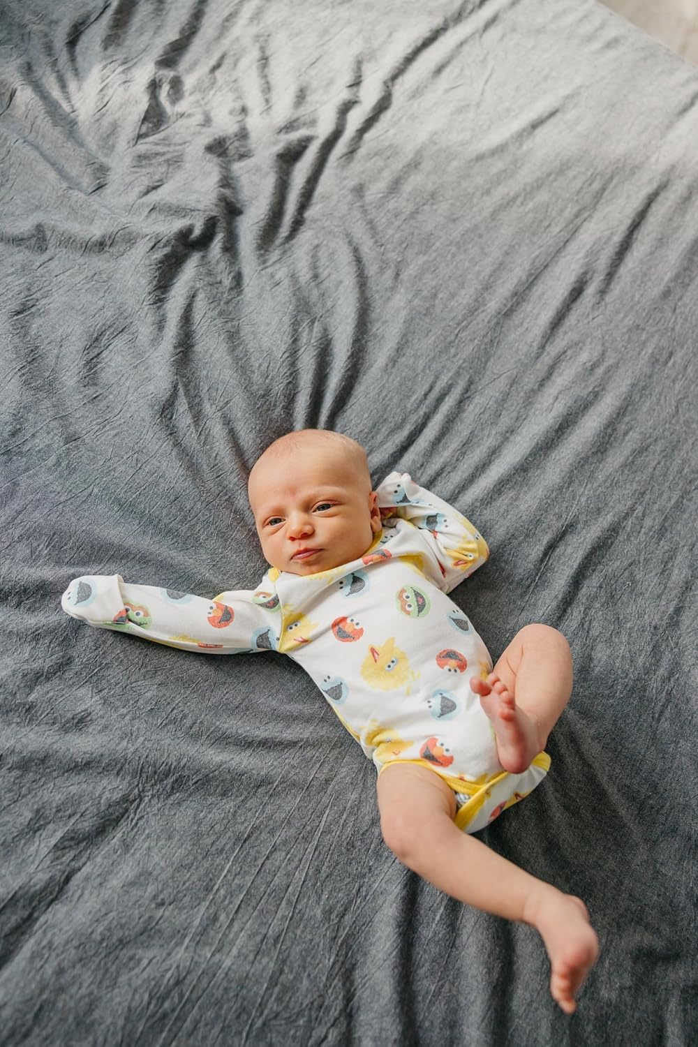 Copper Pearl Long Sleeve Bodysuit Baby: Ultra Soft Baby for Newborns, Boys, and Girls - Stylish, Comfortable, Overlap Shoulders, Premium Knit Fabric - 12-18 Months, Sesame Scribbles