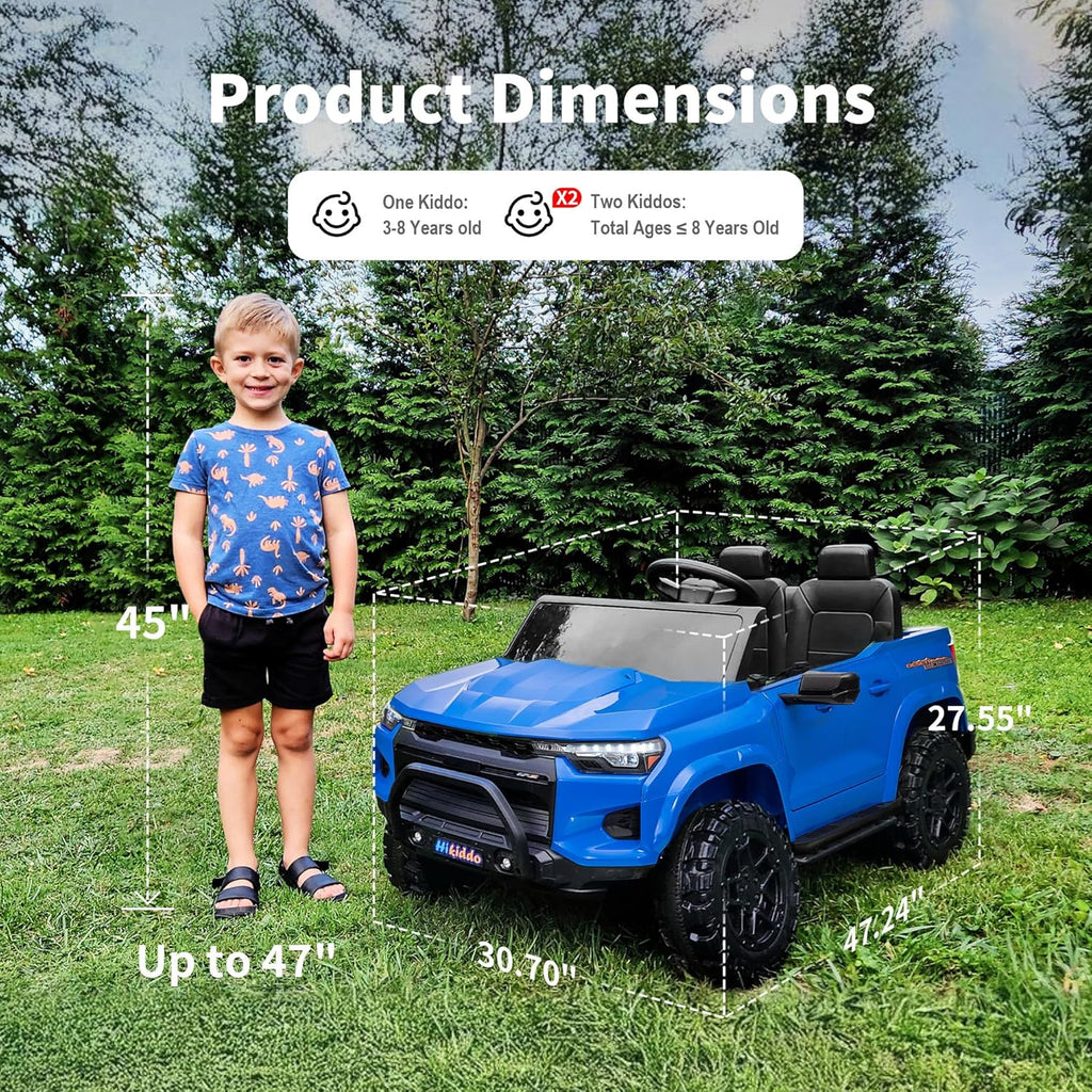 24V 10Ah Ride on Toy for Big Kids, 4WD 2 Seater Electric SUV Kids Car to Drive w/Remote Control, 4x200W Motors - Blue