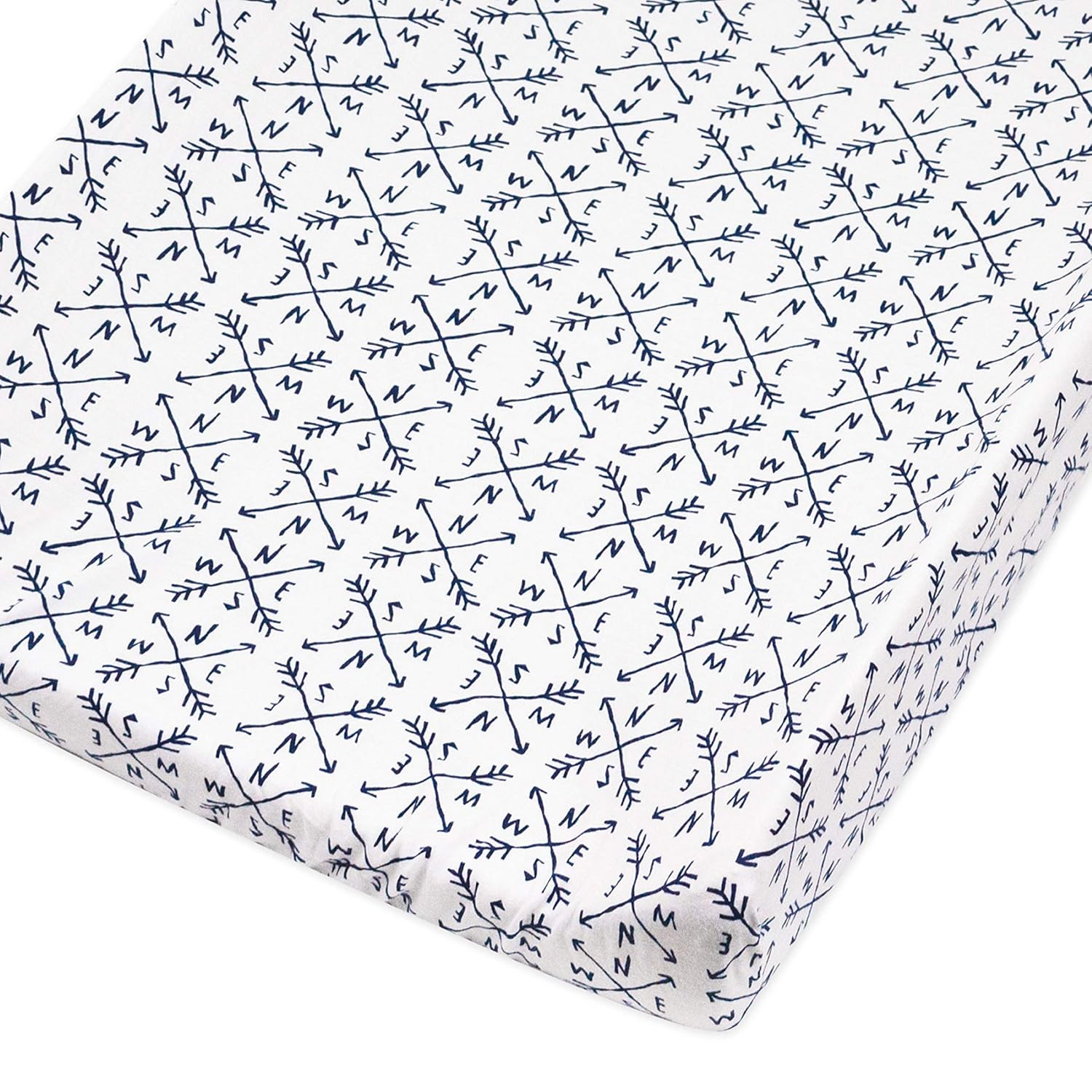 HonestBaby Organic Cotton Changing Pad Cover, Compass, One Size