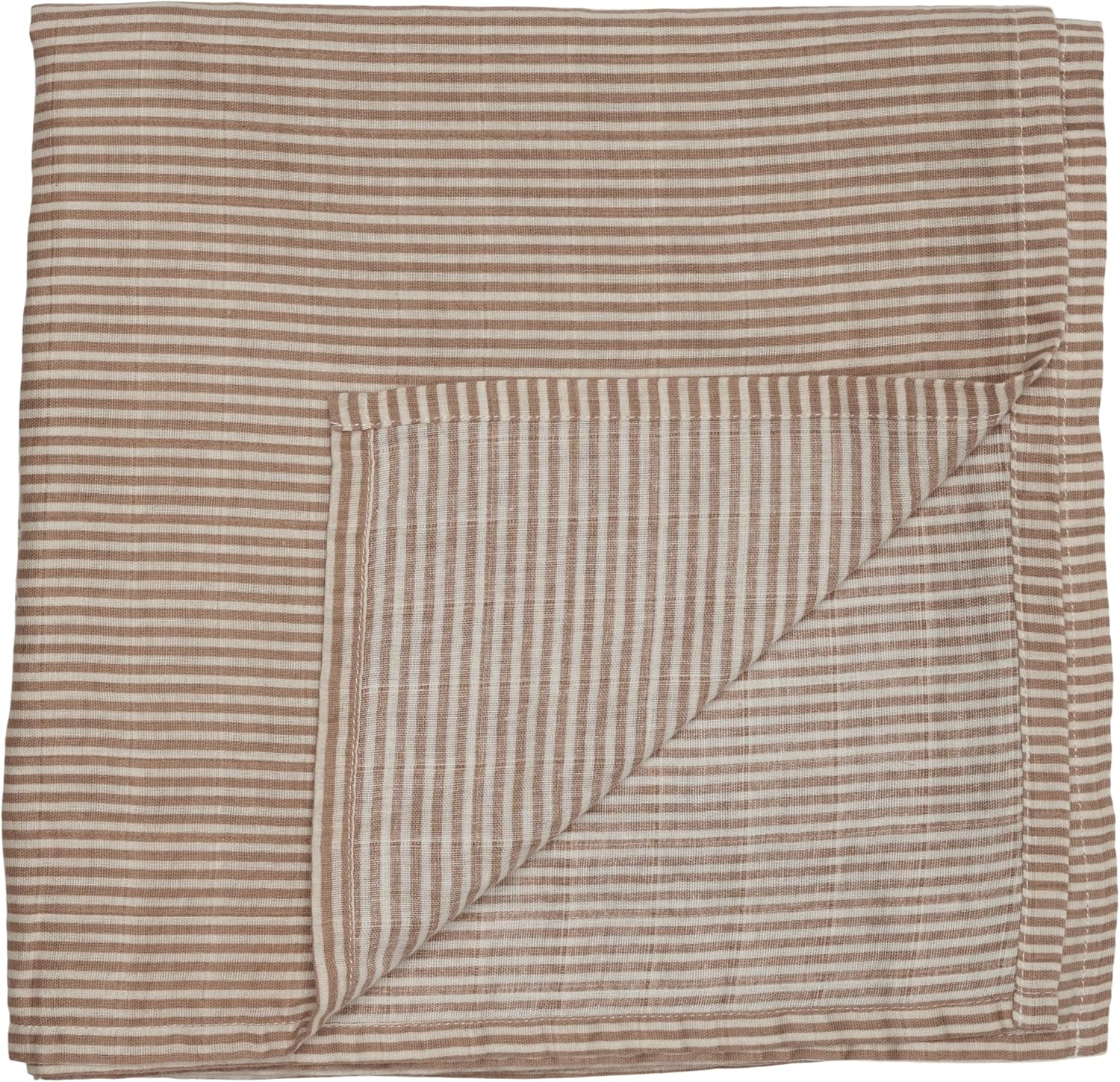 Swaddle - 100% Organic Cotton - Muslin Swaddle Blankets for Newborn, 47" x 47" (Natural Stripe)