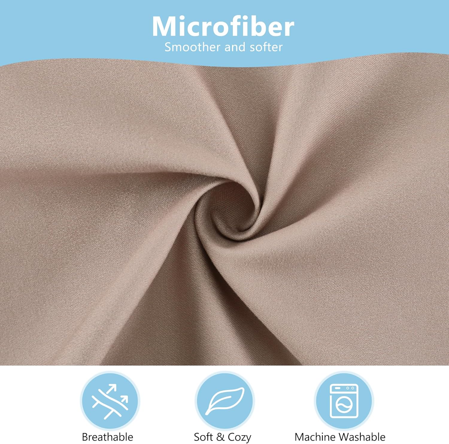 TILLYOU Toddler Pillowcase 2 Pack with Envelope Closure,13" x 18" Silky Soft Microfiber Travel Kids Pillowcase for Boys and Girls, Khaki & Brown