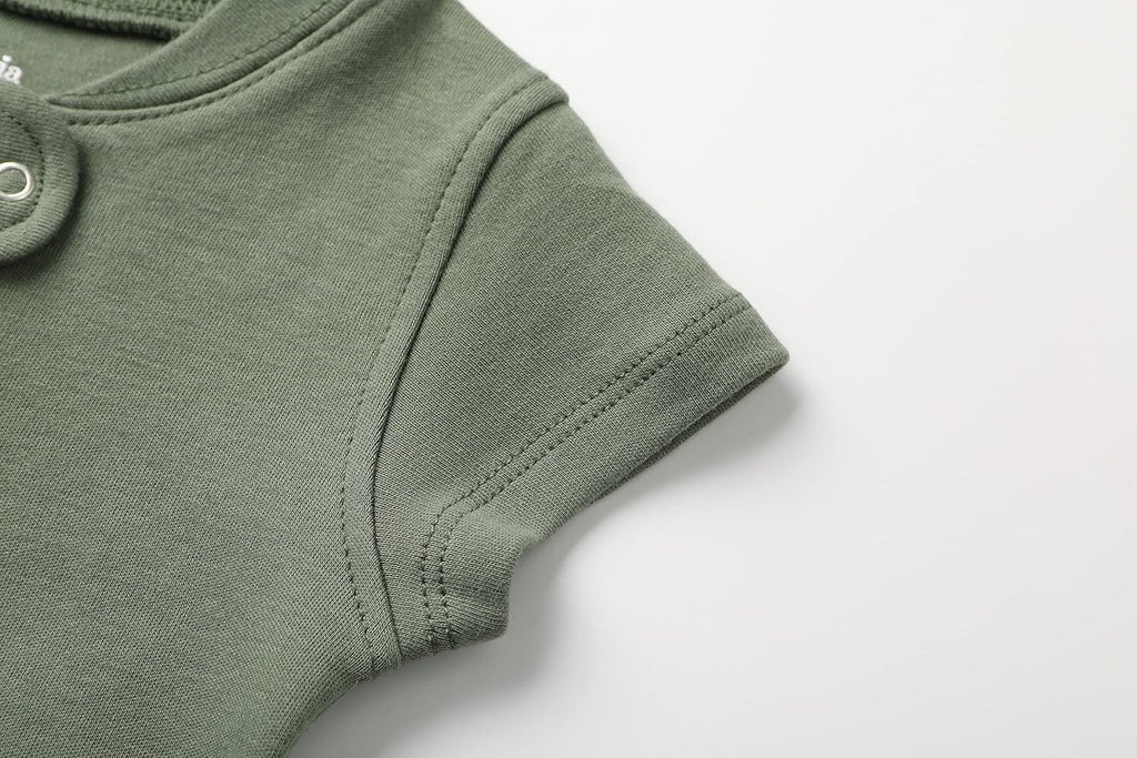 Owlivia Baby Boy Romper, Unisex Short-sleeve Summer Outfit, 100% Organic Cotton Girl One-Piece Jumpsuit