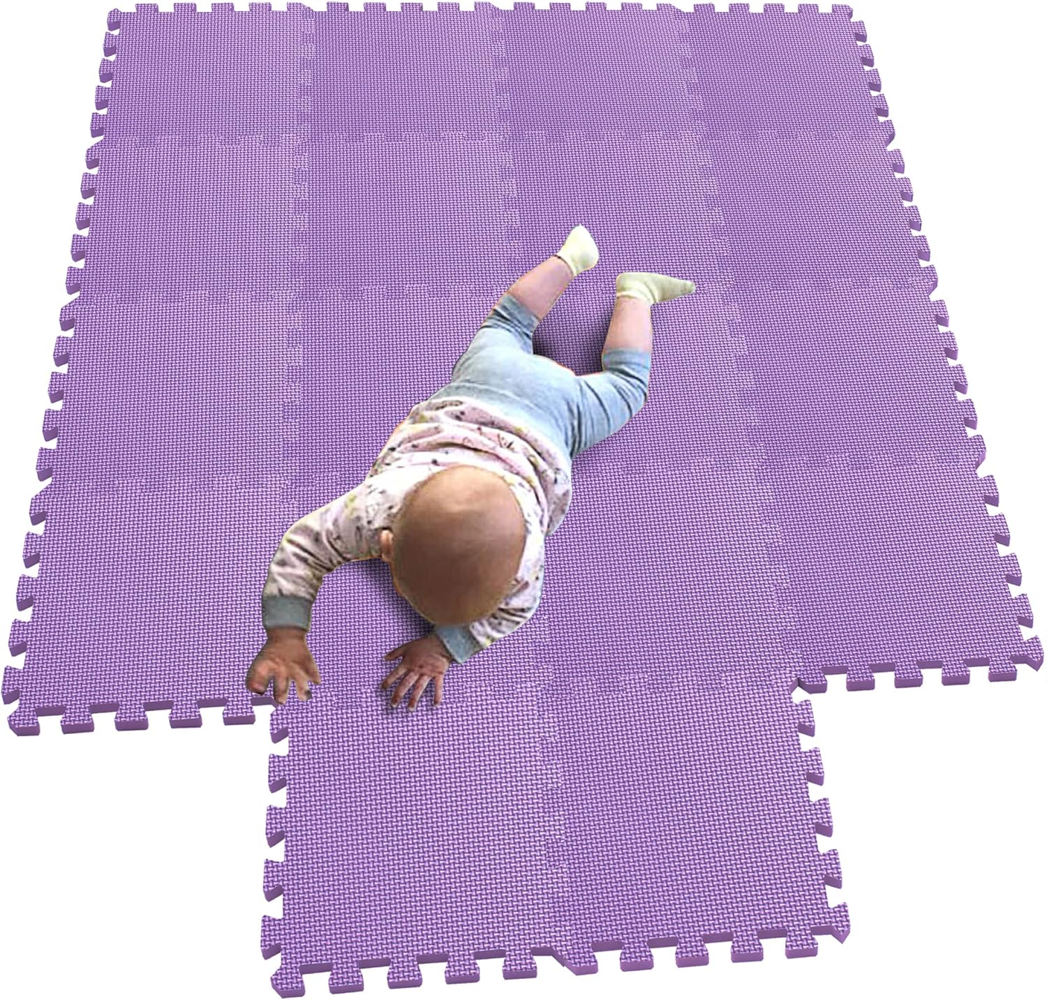 MQIAOHAM® 18 Pieces Puzzle Play Mats, Soft Baby Play Mat, Kids Interlocking Foam Floor Tiles, Toddlers Carpet Playmats G301018-111