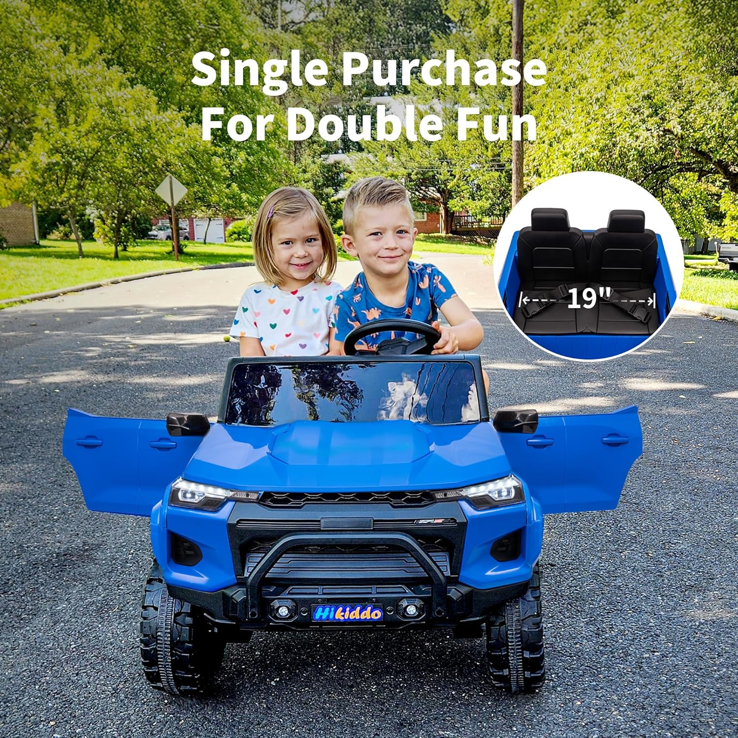 24V 10Ah Ride on Toy for Big Kids, 4x4 2 Seater Electric Kids SUV Car to Drive with Remote Control, 4x200W Motors - Blue