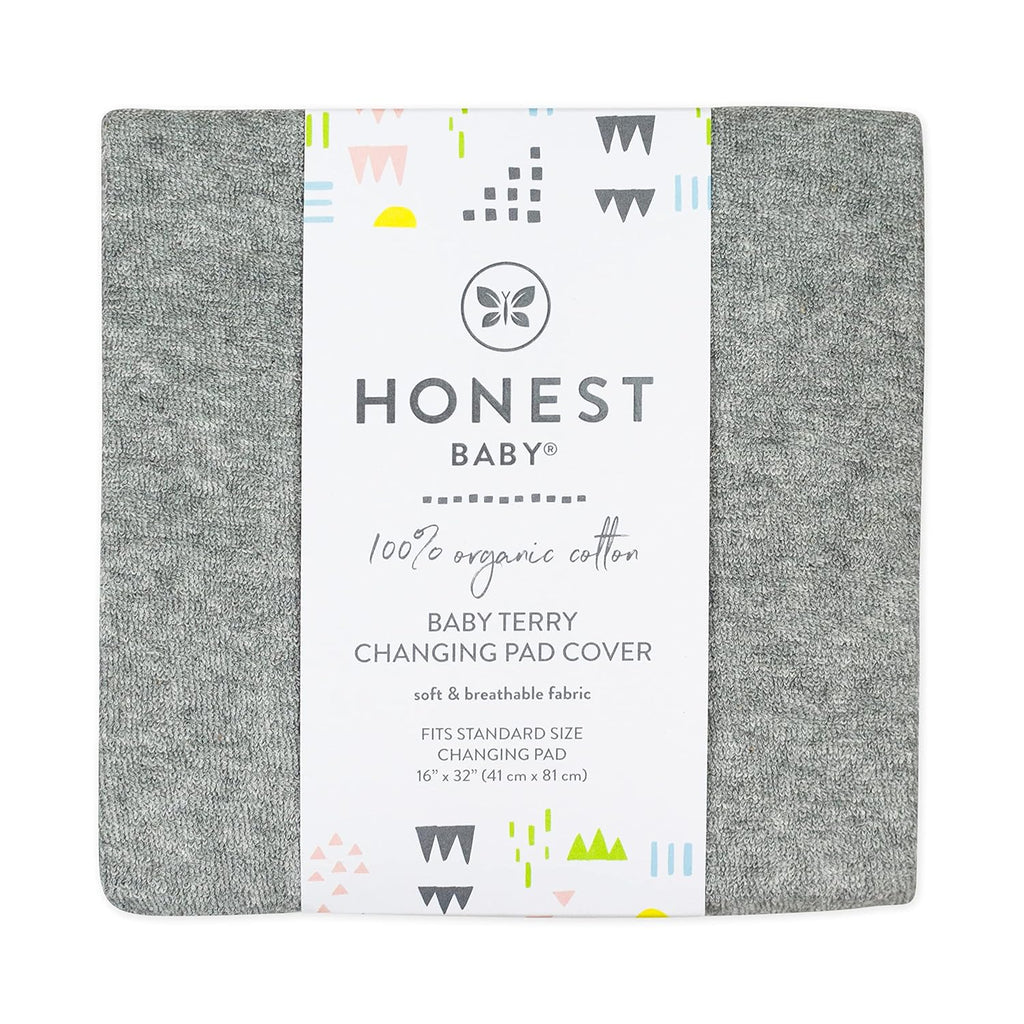 HonestBaby unisex baby Organic Cotton Changing Pad Cover and Toddler Sleepers, Gray Heather, One Size US
