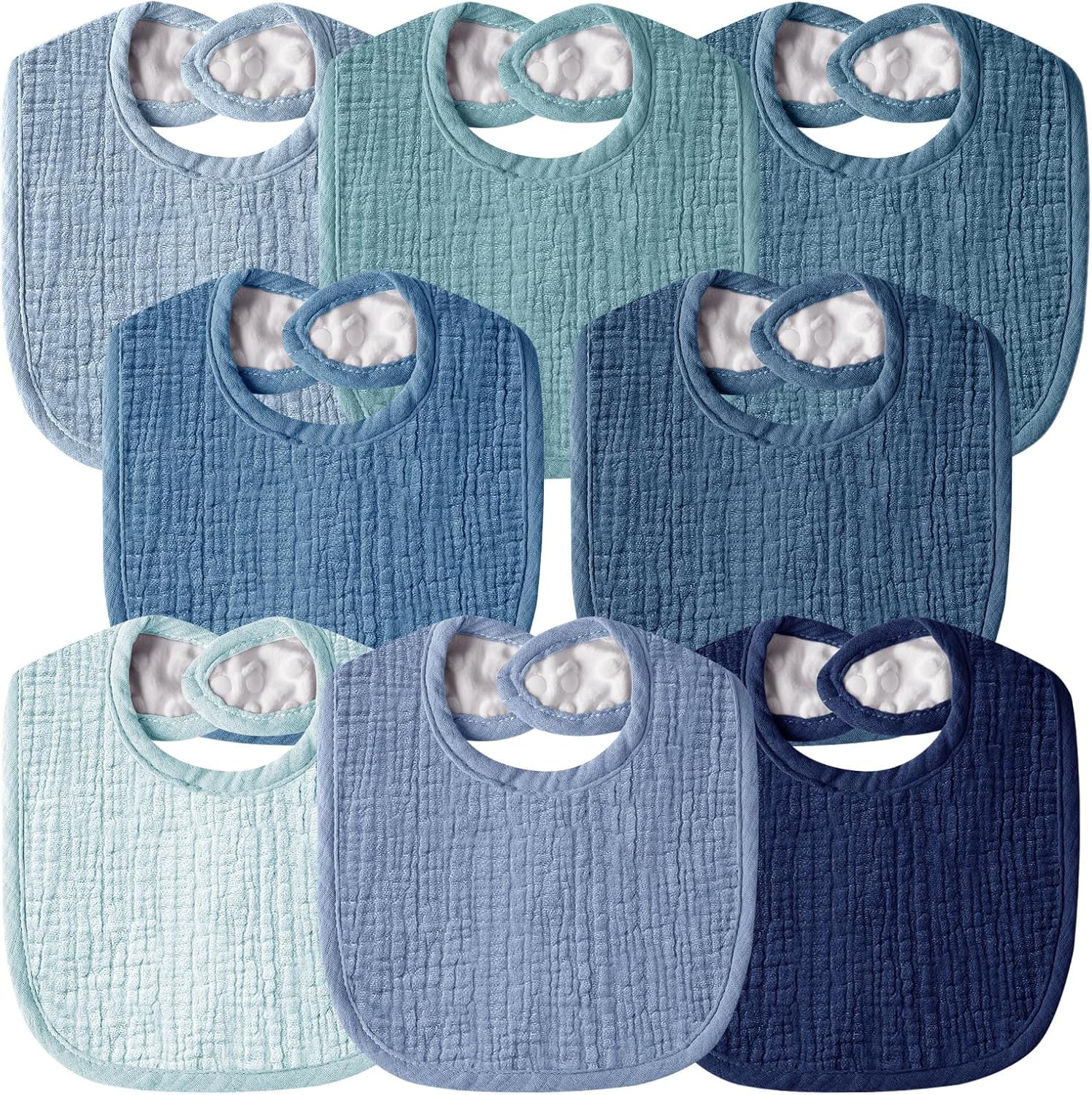 Muslin Baby Bibs for Unisex Boys Girls, Cotton Drool Bibs, Adjustable Newborn Bibs for Drooling and Teething