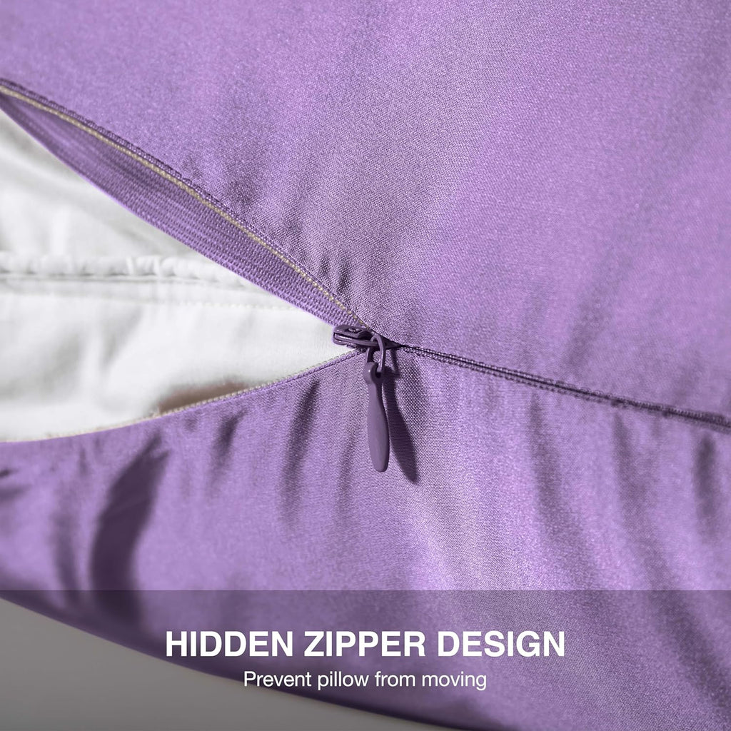 Mulberry Silk Pillowcase for Hair and Skin,Cooling Silk Pillow Case with Hidden Zipper,Allergen Proof Dual Sides Soft Breathable Smooth Silk Pillow Cover for Women (Violet, Toddler)