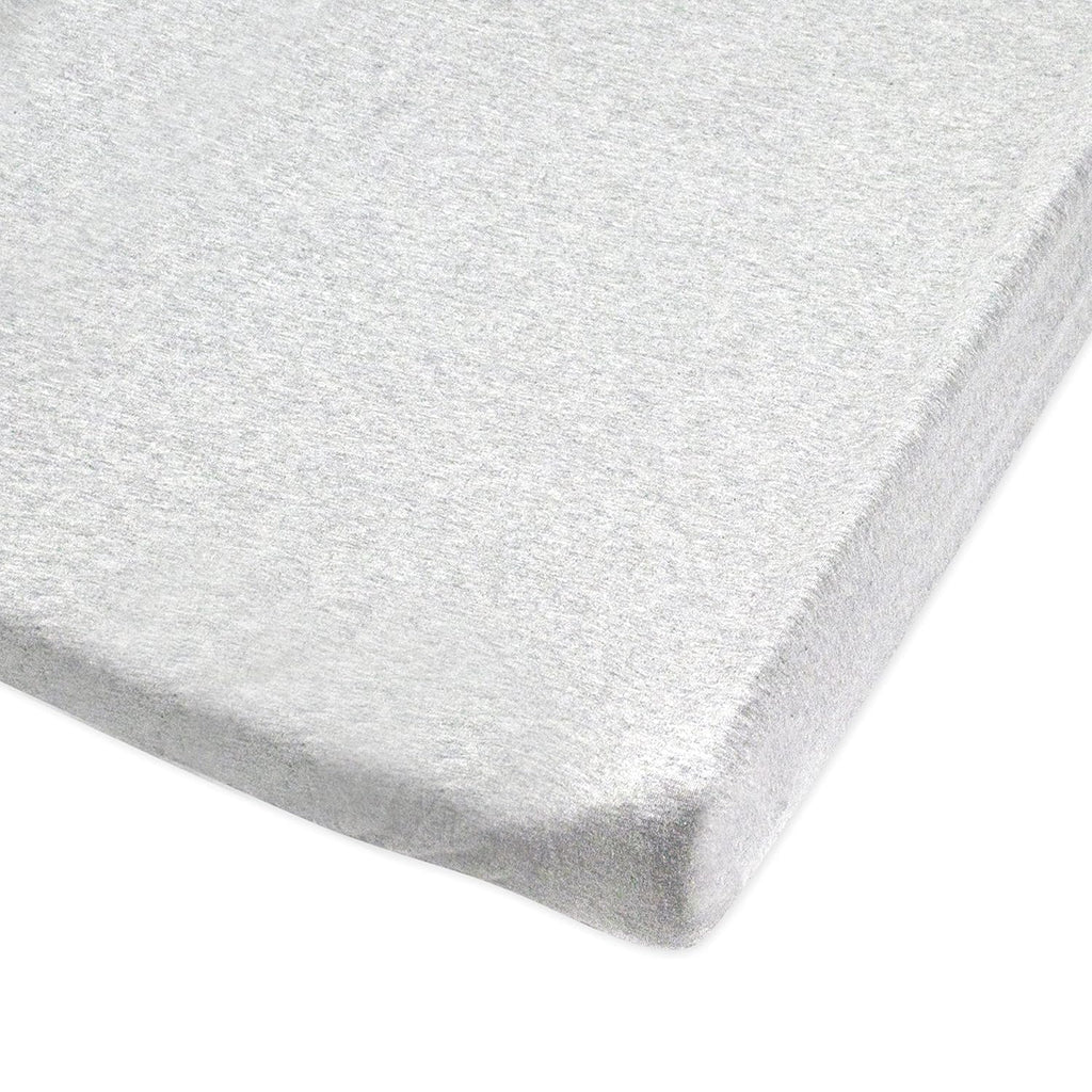 HonestBaby Girls Organic Cotton Changing Pad Cover, Light Gray Heather, One Size