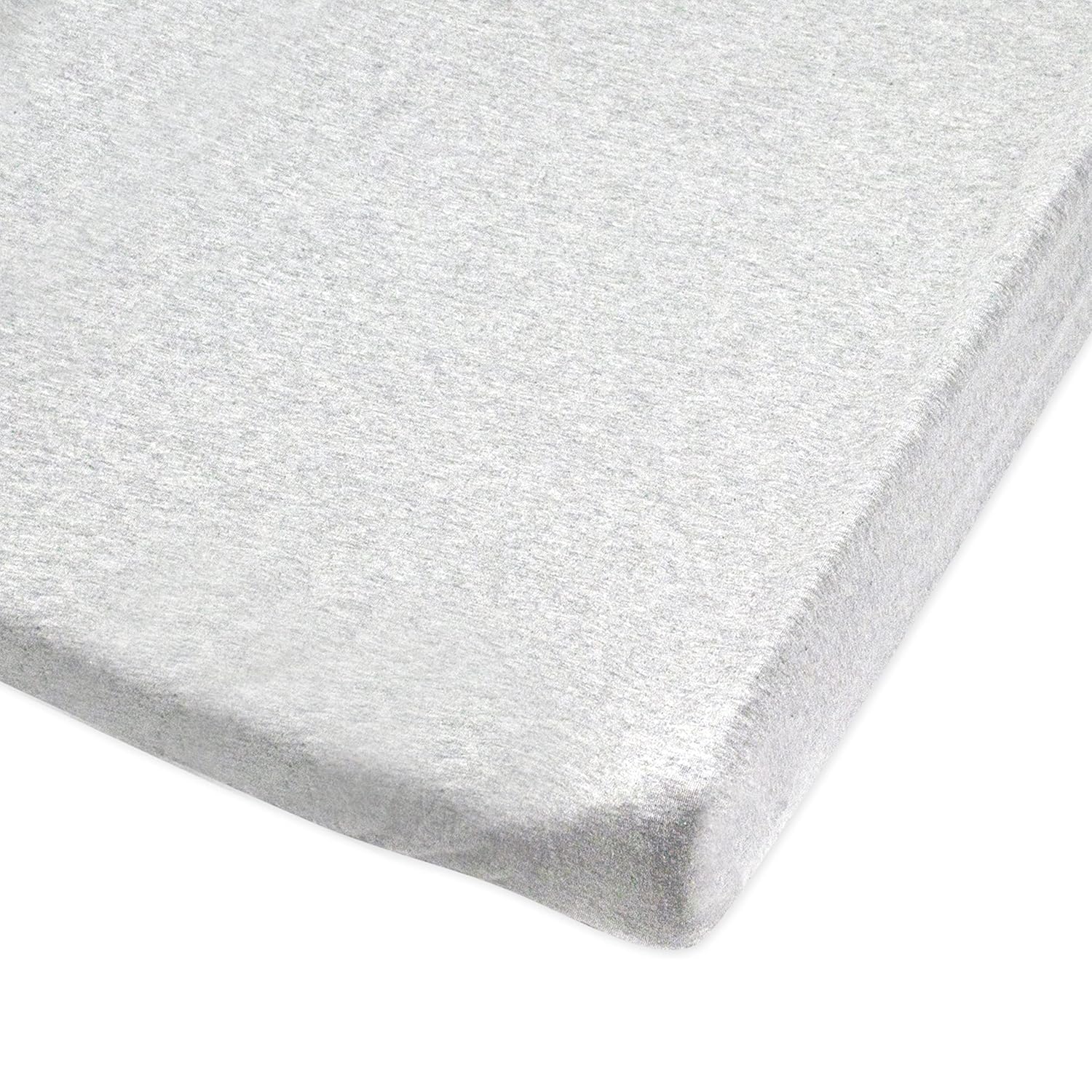 HonestBaby Girls Organic Cotton Changing Pad Cover, Light Gray Heather, One Size