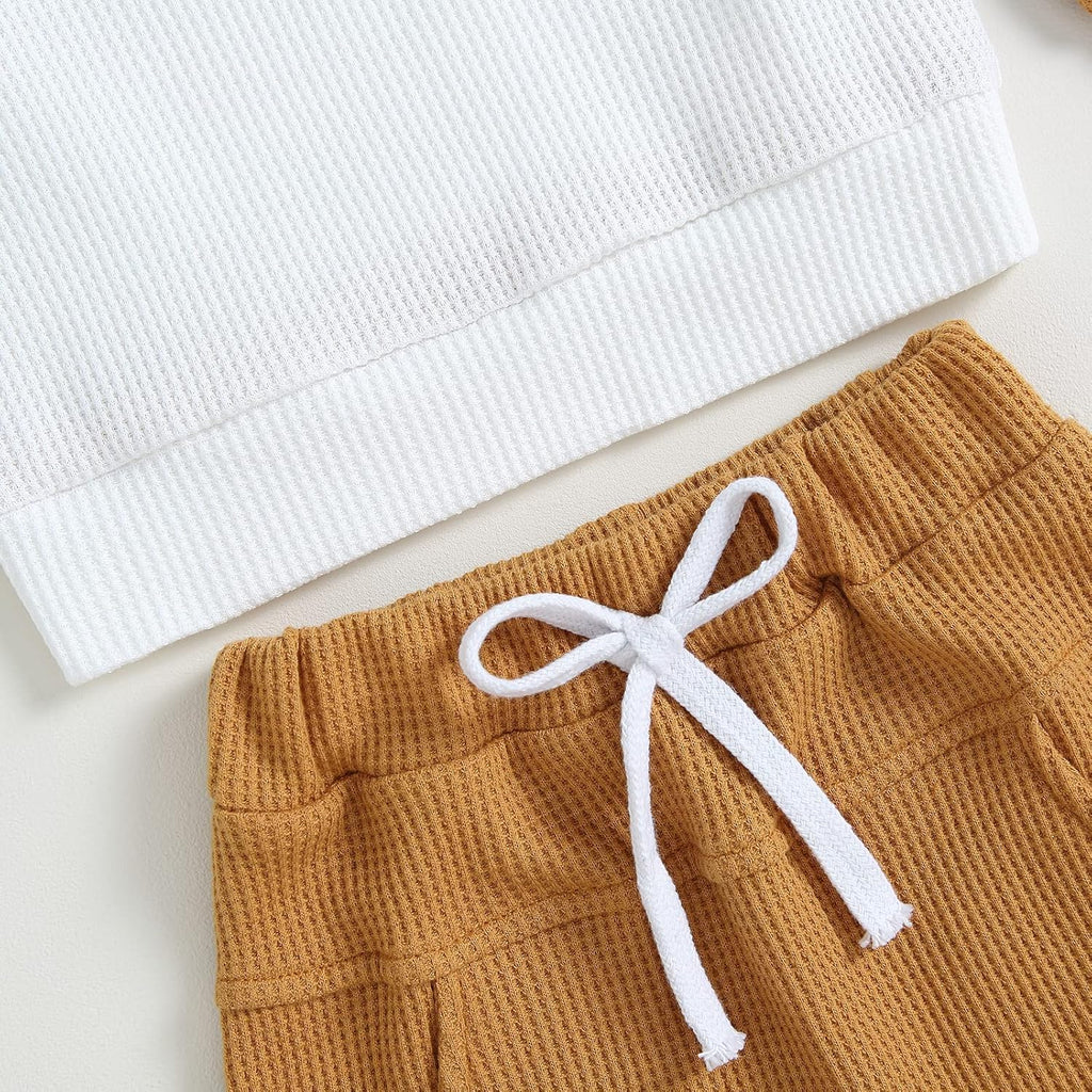 Kupretty Toddler Baby Boy Fall Winter Clothes Color Block Long Sleeve Sweatshirt Pullover Tops + Joggers Pants Outfit Set