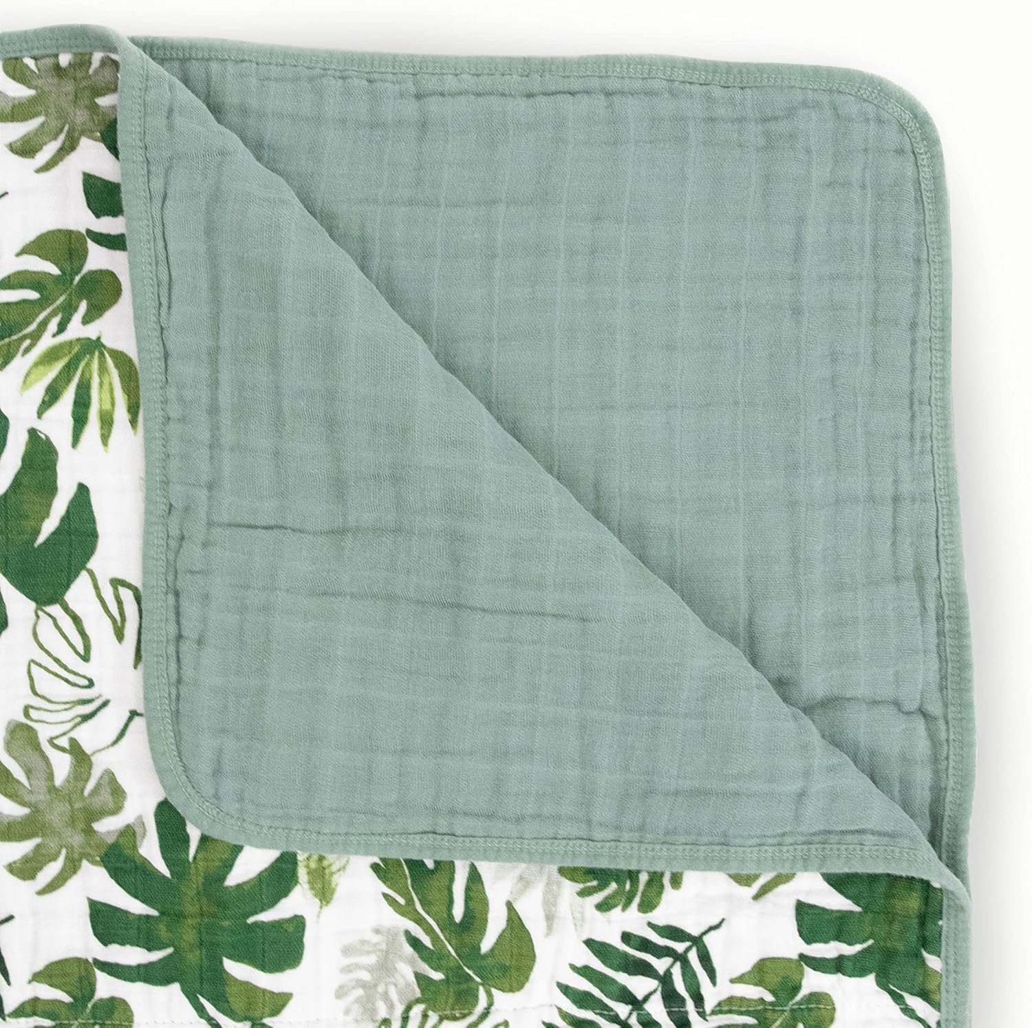 Little Unicorn Original Premium Cotton Quilt | Multi-Layered & Extra-Soft Muslin Fabric |for Babies & Toddlers (Tropical Leaf)