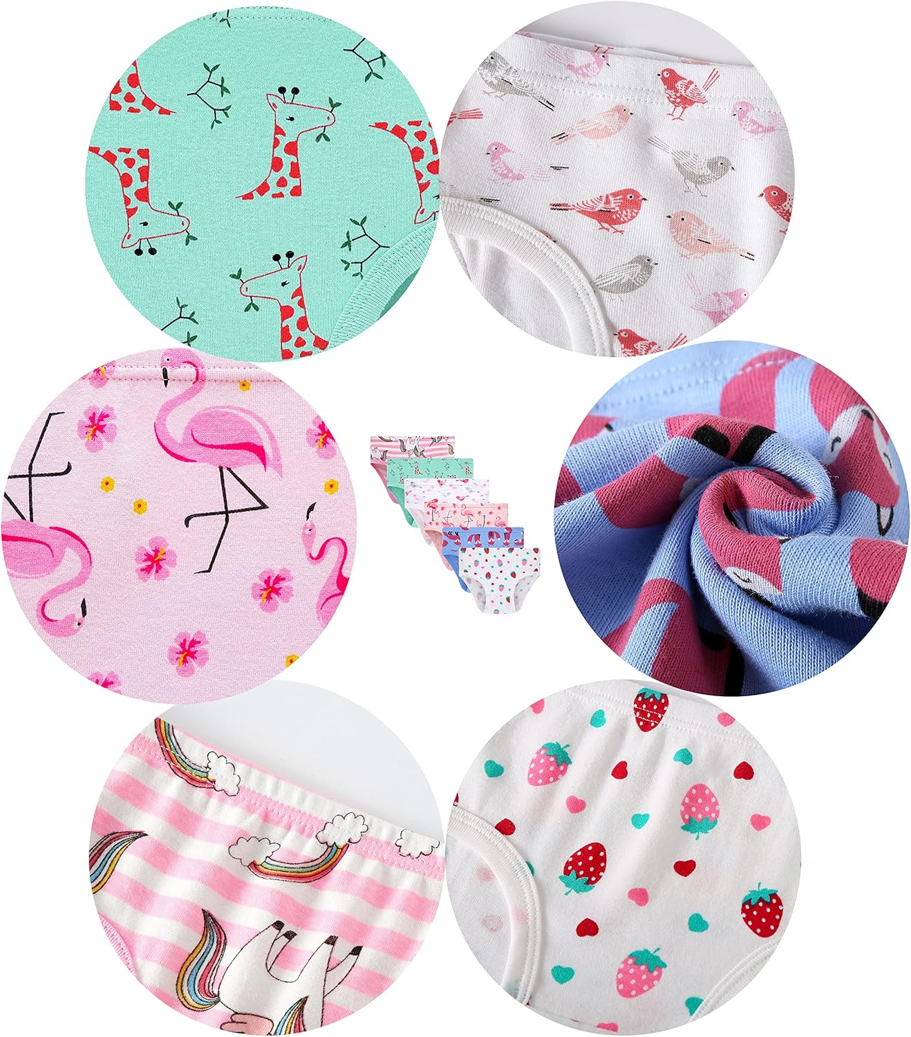 Family Feeling Little Girl Underwear Toddler Panties Big Kids Undies Soft 100% Cotton