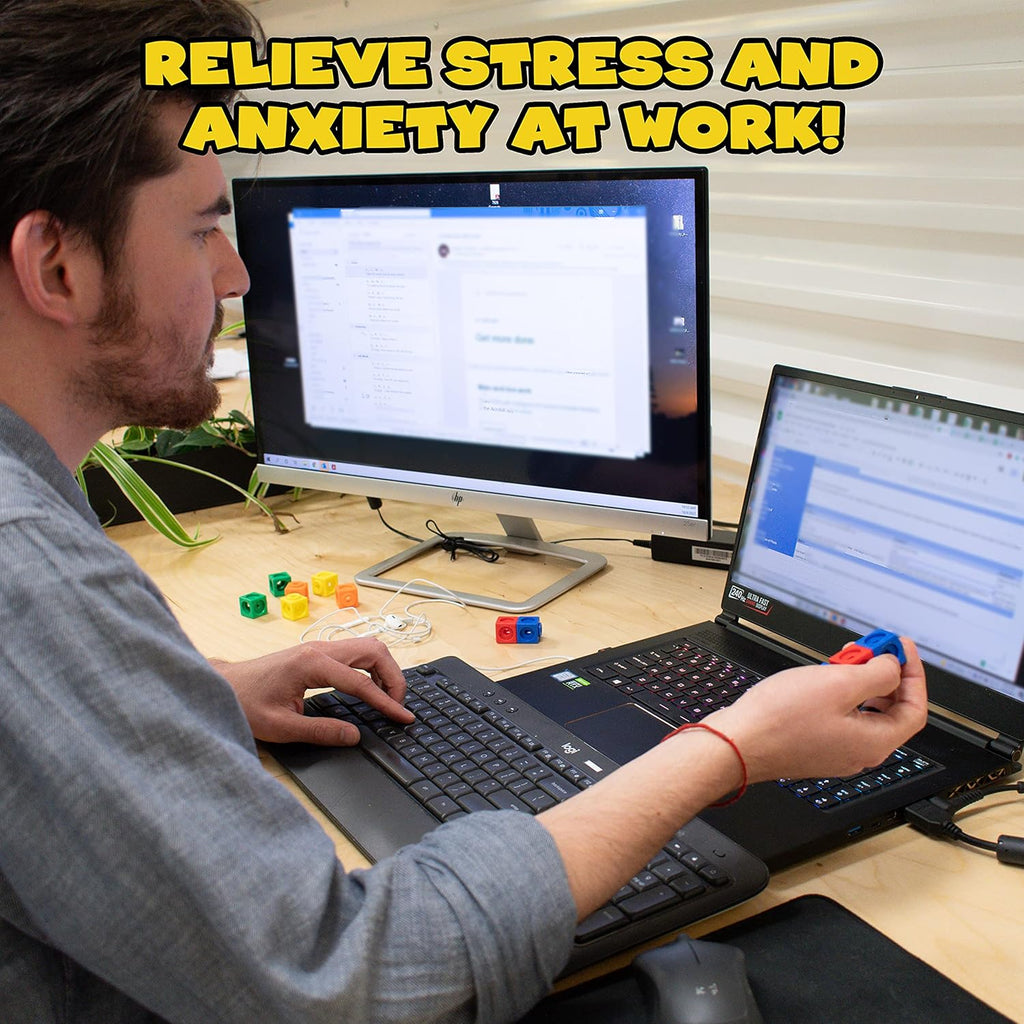 Fidget Cubes, 100 Pack, Fidgets for Kids, Teens, Adults, Sensory Toys for Autistic Children, ADHD, Stress Relief, Anxiety, Party Favors, Stocking Stuffers