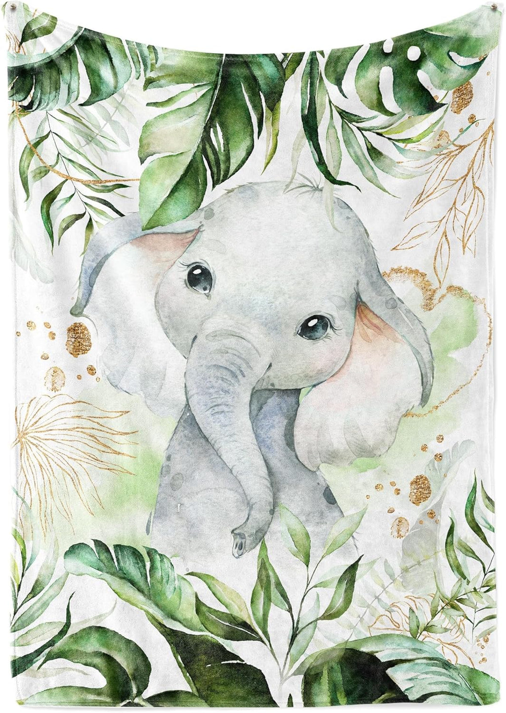 UNIQUE Safari Ultra Soft Fleece Baby Blanket 30x40in, Cute Elephant Baby Blanket, Gender Neutral