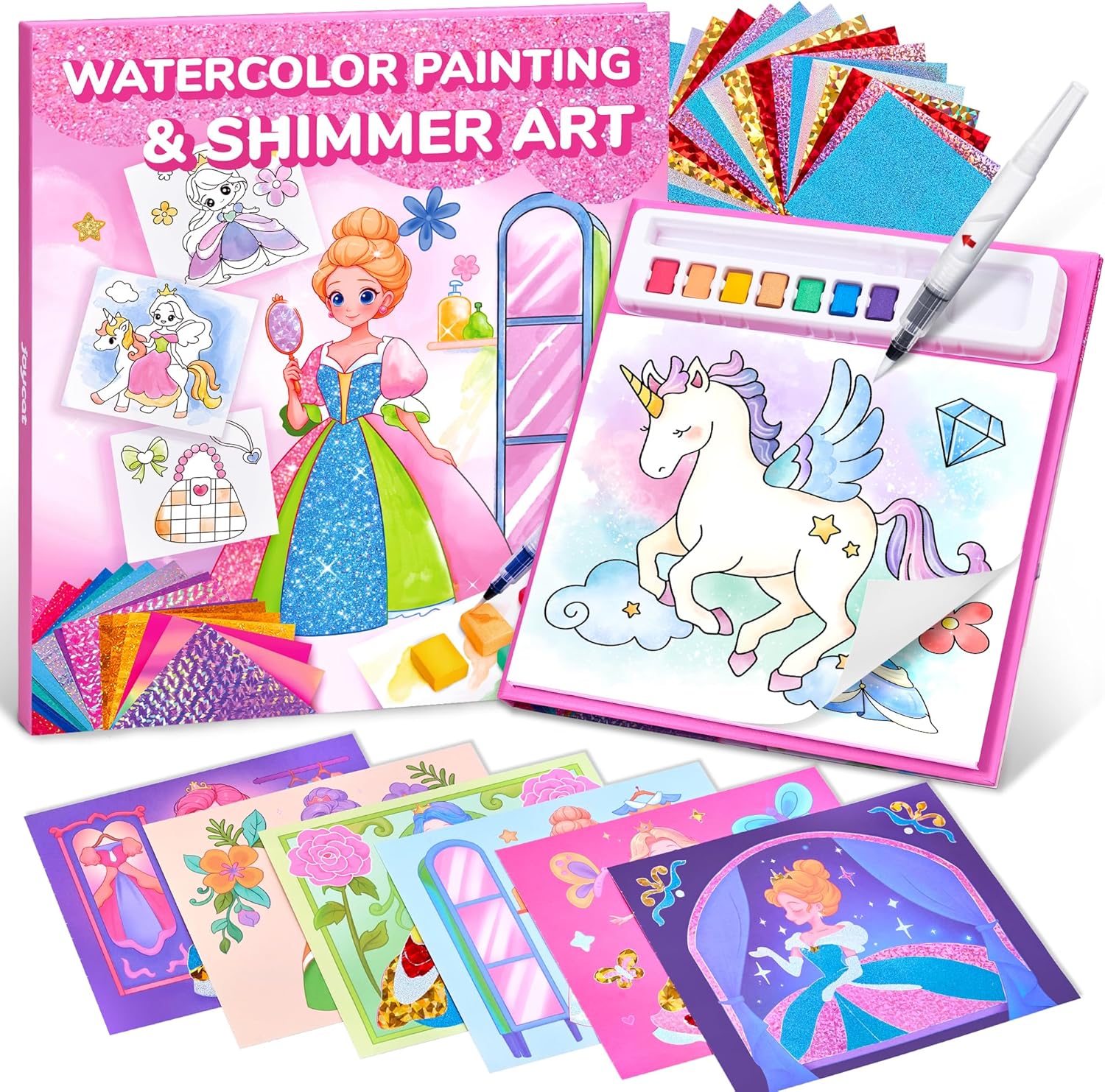JoyCat Paint with Water Coloring Books, Art & Craft Activity, Princess No Mess Art for Kids Ages 4-8, Craft Kits & Supplies, DIY Creative Activity, Presents for Girls & Boys