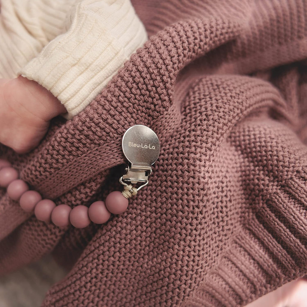 Heritage Knit Organic Cotton Receiving Swaddle Blanket for Girls - 100% Luxury Organic Cotton Knit Warm Cozy Crib Quilt Swaddle Blanket for Newborns Infants Babies & Toddlers (0-2Yrs - Sugar Plum)