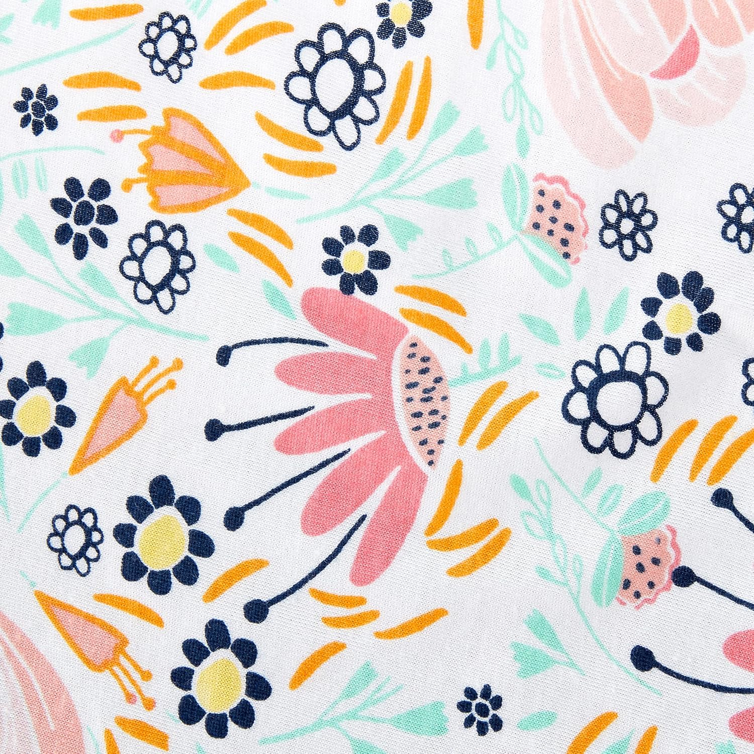 HonestBaby Girls Organic Cotton Changing Pad Cover, Flower Power, One Size