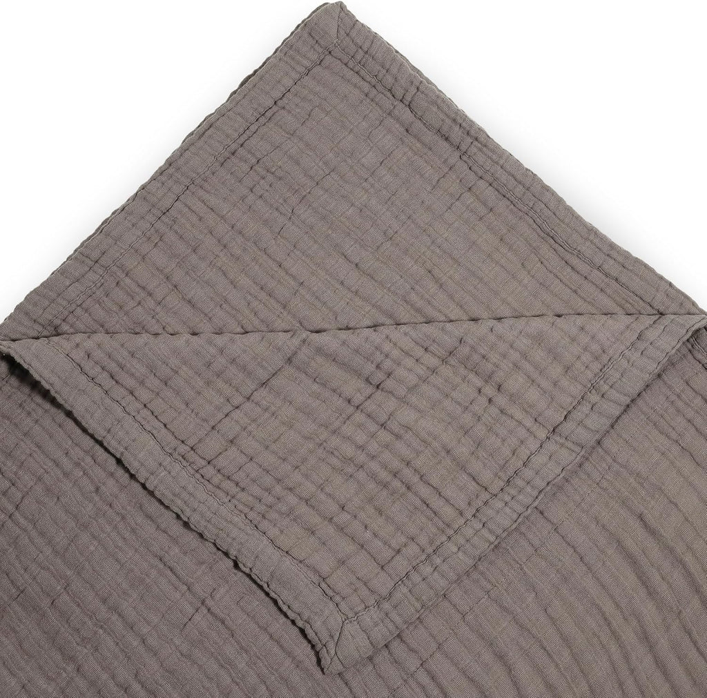 Little Unicorn Premium Quilted Throw | Super Soft, Multi-Layered Muslin XL Blanket| Great for Kids & Families (Mocha)